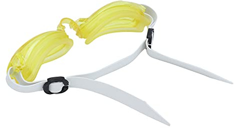 Omquot Occhiali da nuoto con guarnizione in silicone morbido per bambini, ponte nasale ergonomico, occhiali da nuoto per bambini, piscina in plastica impermeabile, 1,5oz (giallo)