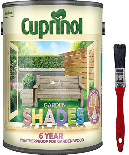 New 2018 Improved Formula Cuprinol Garden Shades Olive Garden 5L. Now Offers 6 Year Garden Wood Weather Protection. Includes PSP Touch up Wood Care Brush.
