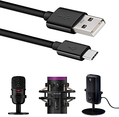 ienza Long USB C Type C Cable for HyperX SoloCast, QuadCast S and Elgato Wave 3 (Please Check Your Microphone Model Before Buying, Not for Other HyperX & ElGato Microphone Models)