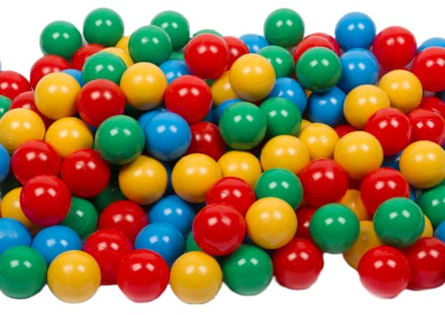 MISIOO 100x Balle pour Piscine à Balle – Multicolore Billes Enfant - Jouet Bebe – Balle Ø 6 cm - Balles en Plastique fabriquées à 100% en LDPE – Rouge/Vert/Bleu/Jaune
