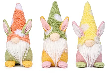 ENLACE Ostern Deko Wichtel, 3 Stück Wichtel Ostern Heimdekoration, Ostern Hase Gnom für Kinder, Zuhause, Wohnzimmer, Schaufenster, Tischdekoration, Geburtstagsdekorationen