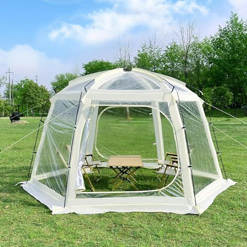 Tente À Bulles Pop Up, Tente À Bulles Étoile 350 * 350 * 205 Cm, Tente À Bulles Dôme De Jardin Étanche, Avec Corde Antidérapante, Rideau De Porte Enroulable À La Main, Pour Jardin, Extérieur Et Fête