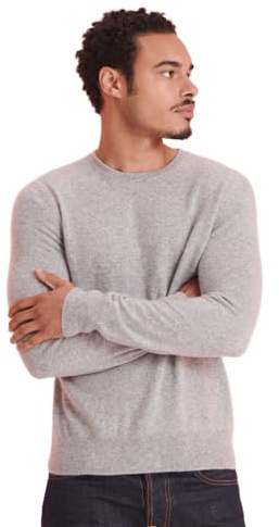 NAADAM Men's The Original Cashmere Crewneck Sweater, Cement, Large