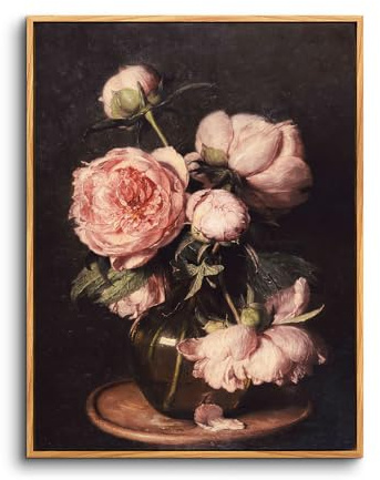 hyidecorart Quadro con Cornice Fiori Vintage Soggiorno Corridoio 20x25 cm | Arte Retro, Stampa HD, Facile da Appendere, Montaggio Rapido, Per Molte Stanze, Decorazione Murale, Regalo, Piccolo Formato