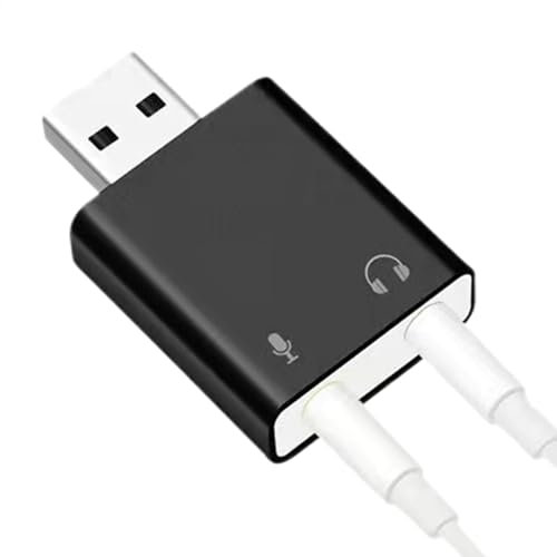 Adaptador de auriculares, tarjeta de sonido externa, adaptador de audio de doble clavija, tarjeta de sonido estéreo, USB a conector de auriculares y micrófono, accesorios de tarjeta Ound para