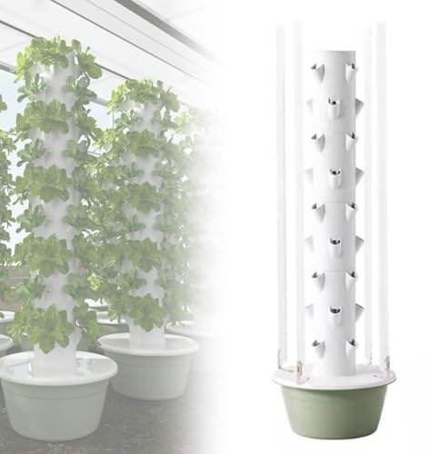 Torre hidropónica para cultivar hierbas, frutas y verduras en interiores o exteriores, sistema aeropónico vertical, diseño que ahorra espacio