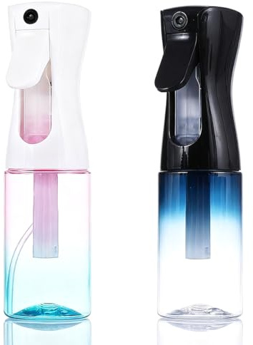 GGUFAY Vaporisateur pour Cheveux, 2PCS Brumisateur Rechargeable Visage Coiffeur,Vaporisateur eau de Coiffure Réutilisable pour plantes, Salon, soin de la peau, nettoyage (200ml Dégradé, Transparent)