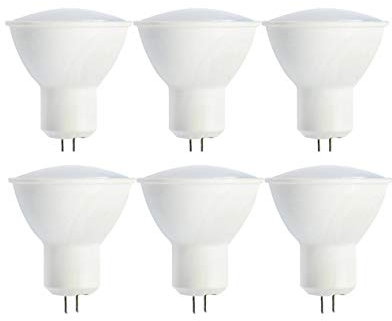 COUSON Bombilla Led Gu5.3 / MR16 8W 12V Luz Blanca Fría 6000K Pack de 6 Unidades