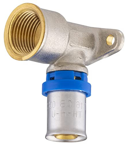 Codo aplique multicapa a prensar Ø16 - hembra 1/2 | Conexión resistente y duradera | Ideal para instalaciones de fontanería | Fácil instalación y ajuste seguro | Máxima fiabilidad | QUICK PLOMBERIE