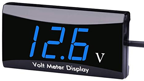 DollaTek Voltmetro Digitale con Display a LED misuratore del Pannello per Moto da Auto DC 12V - Carattere Blu
