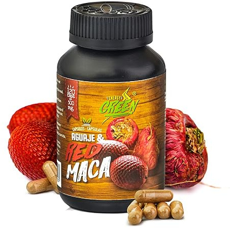 Amazon Andes Aguaje with Red Maca Capsules 1000mg - Buriti Fruit Plus Maca Roja Superfood Blend - 120 Vegetarian Caps - Peruvian Beta Carotene - Non-GMO Vegan Gluten Free Plant Based