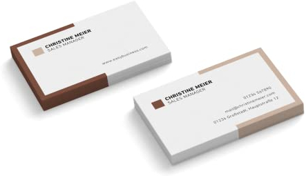 Visitenkarten | 350 g Qualitätsdruck | 2-seitig | Text + Farbe sofort anpassen | 85 x 55 mm | sofort gestalten | Design Square | hochwertig (Orange, 500 Stück)