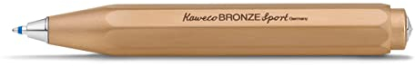 Kaweco BRONZE SPORT Kugelschreiber I Business Kuli aus hochwertigem Bronze I Edler Taschen-Kugelschreiber mit Herzkurvenmechanik I Robuster Druckkugelschreiber 10,5 cm