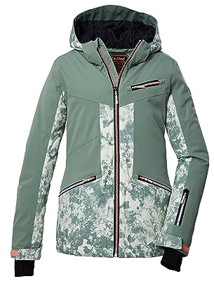 killtec Mädchen Skijacke/Funktionsjacke mit Kapuze und Schneefang KSW 118 GRLS SKI JCKT, hell blaugrün, 164, 39654-000