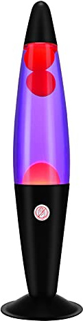 EDIER Magma Lamp, 16 Inch Black Motion Lamp Purple with Orange Wax Relaxing Night Light for Adults Night Light for Home Office Decor Great Gift for Kids Women Girls Boys Birthday (One More Free Bulb)