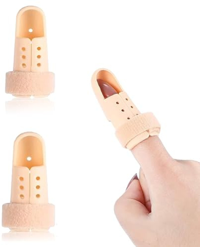 EODKSE Set da 2 rinforzanti in Silicone per Unghie con Tubino Adesivo, Protezione per Le Dita, Stecca per Il Dito Medio, Pollice Sinistro, sostegni per Le Dita e tutore per Tutta la Mano,