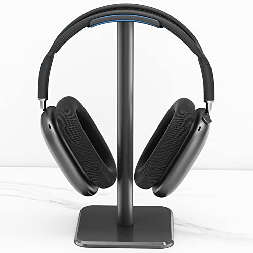 Hörlursställ, Universal Headsethållare, Hängare, Spelheadsethållare med Aluminiumstång för Alla Hörlursstorlekar, Hörlursställ för Hemmakontor, Spelheadset Tillbehör (Svart)