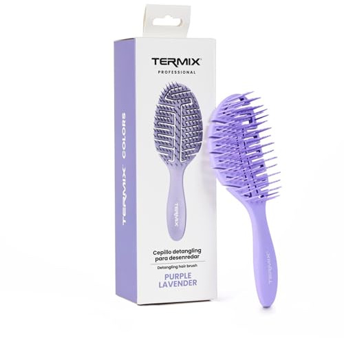 Termix Cepillo Profesional Detangling Purple Lavender – Cepillo Antitirones para Todo Tipo de Cabello, Seco o Mojado, Cuerpo Flexible, Secado Rápido y Cabello Brillante