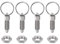 QUARKZMAN 4Pcs Pasador de Resorte con Anillo de Extracción Rosca M6*1 Longitud 0.48 Pasador Diámetro 4Mm Cabeza Redonda Acero Inoxidable Pasador de Índice Retráctil Sin Bloqueo