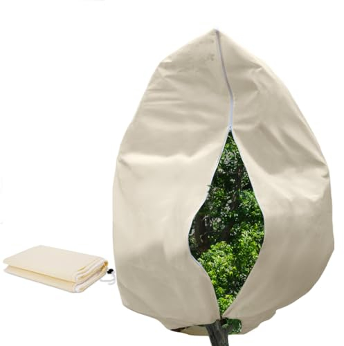 Ponnky Winterschutz für Pflanzen, Winterschutz Topfpflanztasche für Bäume 250cm x360cm Frostschutzhaube für Pflanzenmit mit Reißverschluss für Baum Palmen Balkonpflanzen haube Zelt Atmungsaktiv