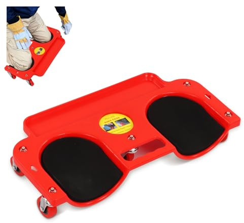 Tissting Genouillère Roulante avec 5 Roulettes, Capacité 113 kg, 50x25.5cm, Mobilité pour Mécaniciens, Coussinets de Protection pour Plancher, Travaux Auto, Jardinage, Bricolage, Transport