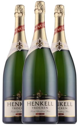 Henkell Sekt Seco Botella Magnum 1,5 L Espumoso blanco (Caja de 3 Botella Magnum de 1,5 L)