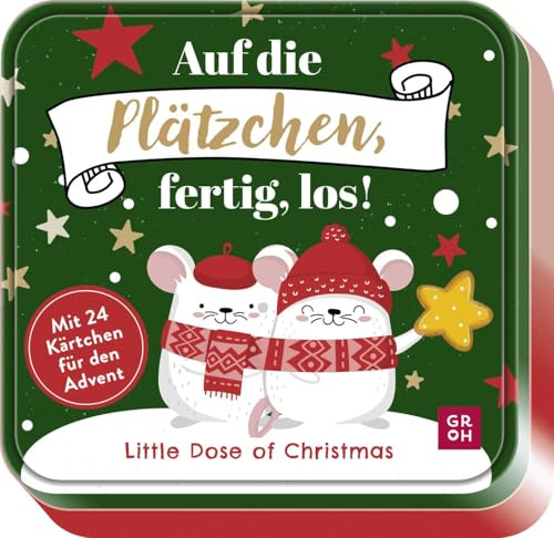 Little Dose of Christmas – Auf die Plätzchen, fertig, los!: Adventskalender-Dose mit 24 Kärtchen voller niedlicher Illustrationen und lustiger Sprüche (Cute Christmas Friends)