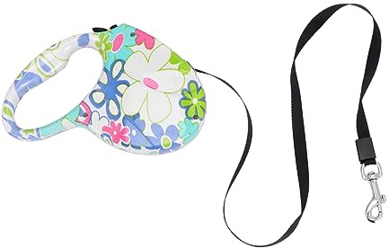 TOYANDONA Laisse Rétractable pour Moyenne Automatique de Traction Ajustable Motif Floral Accessoire pour Promenade Entraînement Animaux