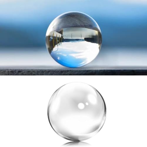 Kristallkugel, Glaskugel Fotografie Kugel, Klare Kristallkugel Lensball, 50mm Fotokugel, Klare Kristall Deko für Zuhause, Büro, Fotografie Zubehör, Wahrsagerkugel Geschenk für Hobbyfotografen
