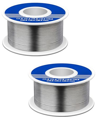 FUGLUS 2 rollos Soldador de estaño y plomo de bajo punto de fusión y alambre de soldadura, 1 mm/100 g, alambre soldado para la reparación y el bricolaje de componentes