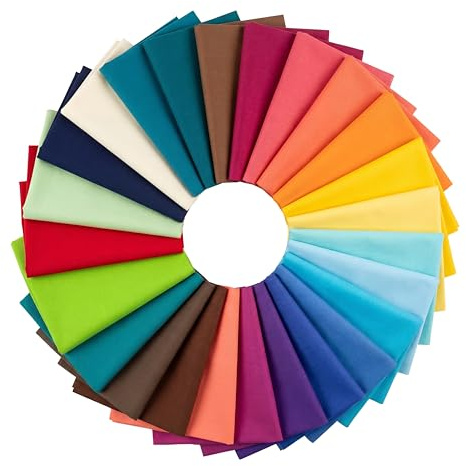 30 Pièces Tissu Coton Carré 25x20 cm, Patchwork Couture DIY Créatif | 30 carrés de tissu coton 25x20 cm colorés pour patchwork, couture, quilting et projets DIY créatifs.