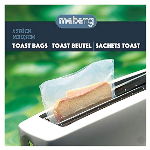 meberg NOSTL01 Lot de 2 sacs à grille-pain réutilisables et transparents antiadhésifs résistants à la chaleur