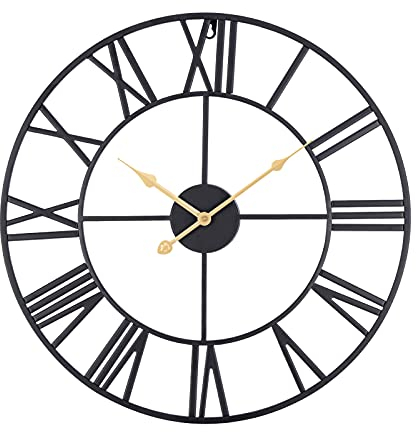 ACCSHINE Wanduhr Groß Ohne TickgeräUsche Lautlos 50cm Römische Ziffer Quarz Batterie Betriebene Wanduhr Einfach zu Lesen für Zimmer Zuhause KüChe Schlafzimmer Büro Schule