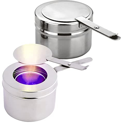 Cabilock 2pcs Stainless Steel Fuel Holders Chafing Fuel Holders with Cover for Buffet Barbecue Party Supplies Buffet Server