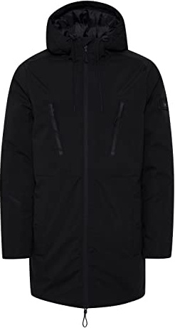 11 Project Pine Herren Winterparka Parka Winterjacke mit hochabschließendem Kragen, Größe:L, Farbe:Black (194007)