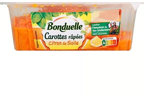 Bonduelle Carottes râpées au citron de Sicile - La barquette de 320g