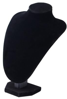 Amagogo Halskette Kette Schmuck Büste Ständer Schmuckhalter Shop Organisation, Halskette Display Halter Ständer Schmuck Organizer, Schwarzer Samt 21x15