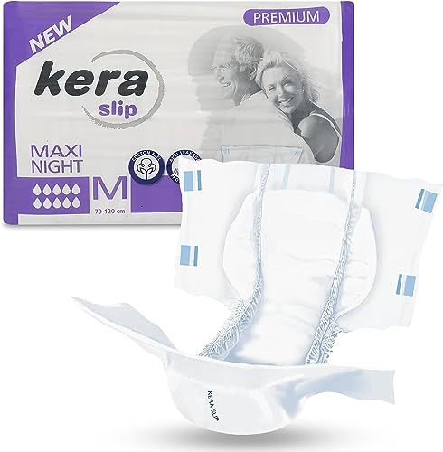 KERA® Premium Inkontinenz-Slip MAXI NIGHT - saugstarke Windeln für Erwachsene [MIT AUSLAUFSCHUTZ] - Atmungsaktive Erwachsenen Windel für die Nacht - 80 Stück - M - Testpack