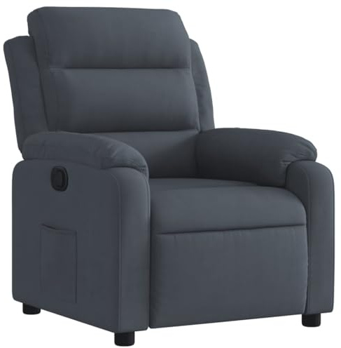 vidaXL Poltrona Reclinabile Grigio Scuro in Velluto