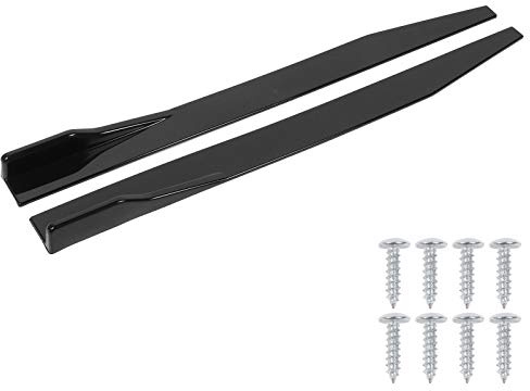 Bil Sidokjol, 2st Winglet Diffuser Sidokjol Splitter Lip Winglet Diffuser Universal 120cm/47.2in Glossy Black