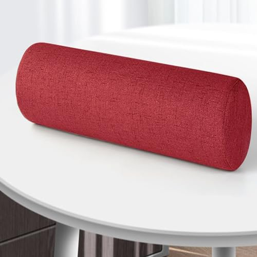Miaogoo Praktische Schaumstofffüllung mit abnehmbarem Bezug, weiches stützendes Rollkissen, bequemes waschbares Nackenkissen (Rot, 15 x 50 cm)