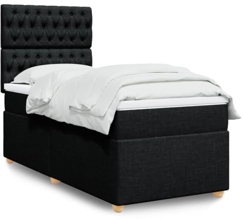qohoio Boxspringbett mit Matratze Schwarz 90x190 cm Betten Bett Mit Matratze Bett Boxspringbett Schlafzimmer MöBel Stoff - 3293444