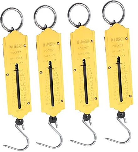 Ciieeo 4stücke Federwaage Hängende Federwaage Eisen Kleine Gewichtswaage Werkzeug Handwaage Angelwaage Küchengewichtswaage Obstwaage Gemüsewaage Hängewaage Kleinwaage Haushaltswaren