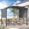 Gazebo, bigzzia Metal Pergola With Retractable Roof,Outdoor Parasol Features Water-Resistant And SPF 15 With PU Coated Canopy,Sun Shade For Garden Party Barbecue Event (Gray, 10x8 Ft)
