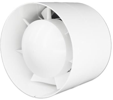 H&C VENT Ventilador de tubo de 100 mm de diámetro, ventilador de baño silencioso, IPX4, 15 W, 100 m³/h, 32 dB, ventilador de extracción para baño, cocina, garaje, invernadero, tienda de crecimiento,