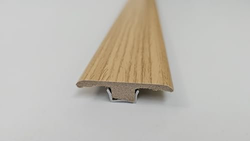 Project DIY® | MDF T-Profile | Threshold Strip | 1 Metre Length | 45mm Wide | 6-10mm Adjustable Height | Laminate & Wood Flooring Transition Strip | Easy to Install (Midnight Oak)