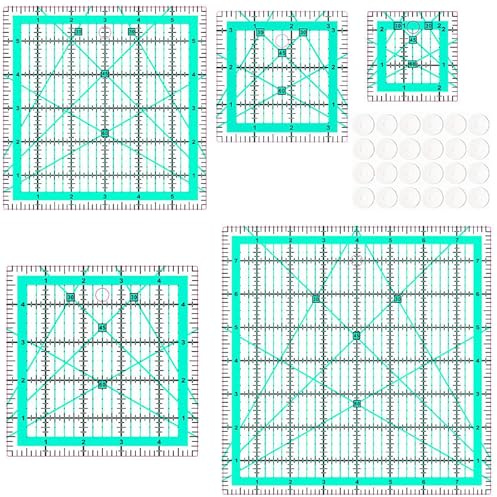 Zernblend 5 Piece Quilting Ruler, Large Square Ruler, Patchwork Rulers, Sewing Rulers (2.5/3.5/5/6/8 Inches)