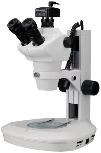 BRESSER Estereomicroscopio Science ETD-201 Trinocular Zoom 8-50x con Cámara Microscopio MikroCam SF UHD