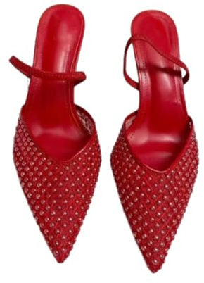 EFLALYHG Pearl Kitten Heels för kvinnor, Spetsig tå i nät med klack | Kitten Heels, Mellanhäl för Bröllopsfestklänning Brudpumps Skor