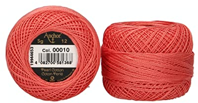 Anchor 4596012-00010 Stickgarne, 100% Baumwolle, 10, Stärke 12, 56m, 9 Gramm